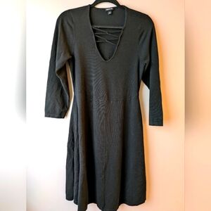 Torrid Mini Waffle Long Sleeve Lace Up Front Neck fit and flare 1